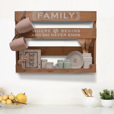 18" x 24" Family Sentiment Multifunctional Shelf Storage Natural/White - New View