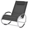 vidaXL Rocking Chair Black and Grey Aluminum, Textilene, Iron Standard - Black - 2 of 4