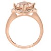 Pompeii3 2 1/3ct Cushion Morganite Vintage Diamond Halo Engagement Ring 14K Rose Gold - 2 of 4