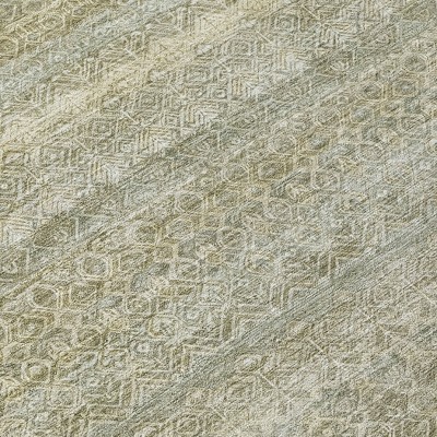 HomeRoots 8' X 10' Linen And Beige Striped Washable Indoor Outdoor Area Rug