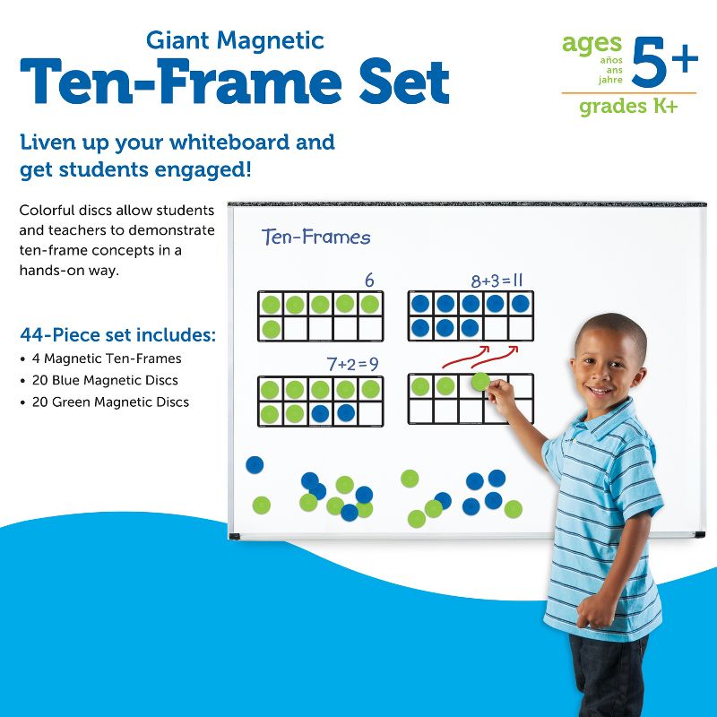Learning Resources Giant Magnetic Ten-Frame Set, Set of 4, 5 of 6