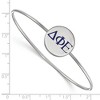 Black Bow Jewelry Sterling Silver Delta Phi Epsilon Greek Life Bangle Bracelet 7 Inch - 2 of 3