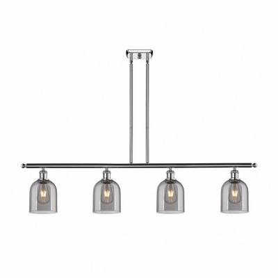 Bella - 4 Light Stem Hung Island In Industrial Style-10 Inches Tall and 48 Inches Wide