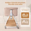 JOYMOR 3 in 1 Baby Bassinet, Bedside Bassinet for Baby, with Comfy Mattress and Wheels, 6 Height Adjustable Easy Folding  (Beige) - 4 of 4