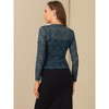 INSPIRE CHIC Women's Tie Front Ruffled Hem Floral Lace Sheer Crop Bolero Shrug - 3 of 4