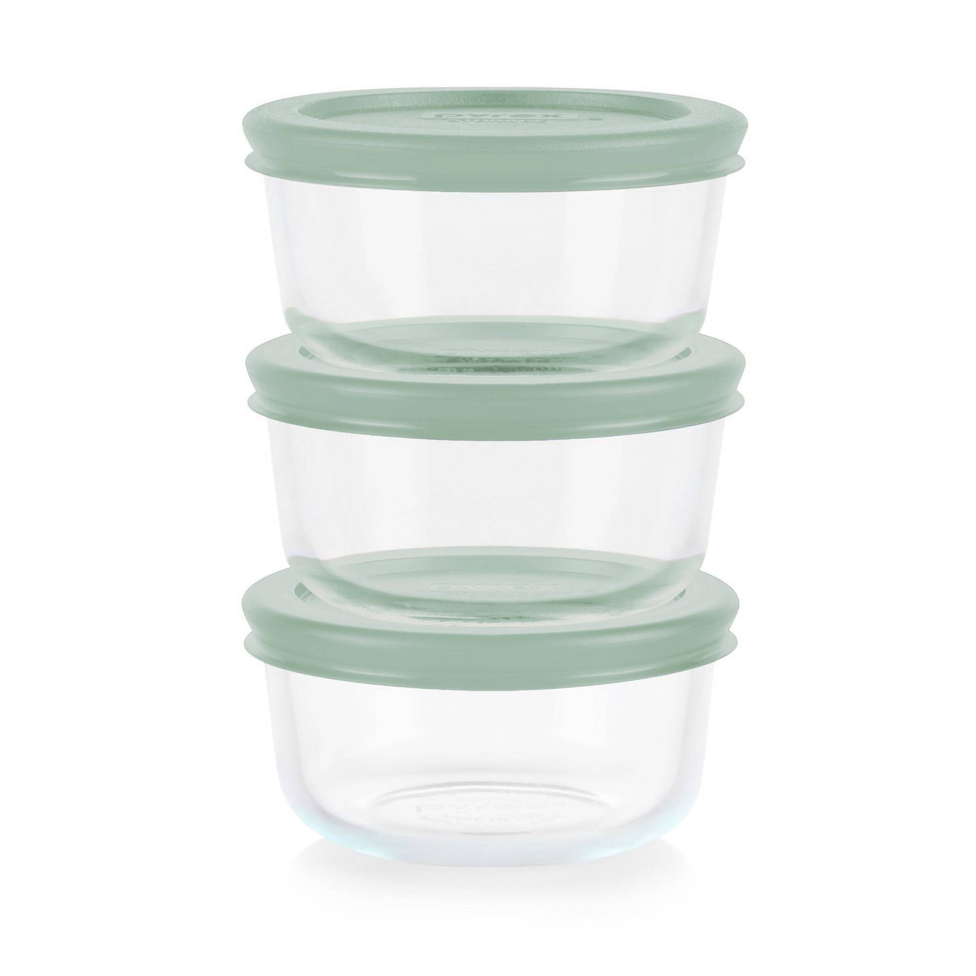 Pyrex 6pc 1c Round Food Storage Container Set Cameo Green