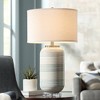 Pacific Coast Lighting Striped Adler 28" Tall Cylinder Traditional Table Lamp Multi-Color Ceramic Single White Shade Living Room Bedroom Bedside House - 2 of 4