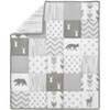 Sweet Jojo Designs Boy Girl Gender Neutral Unisex Baby Crib Bedding Set - Woodsy Collection Grey and White 4pc - 3 of 4