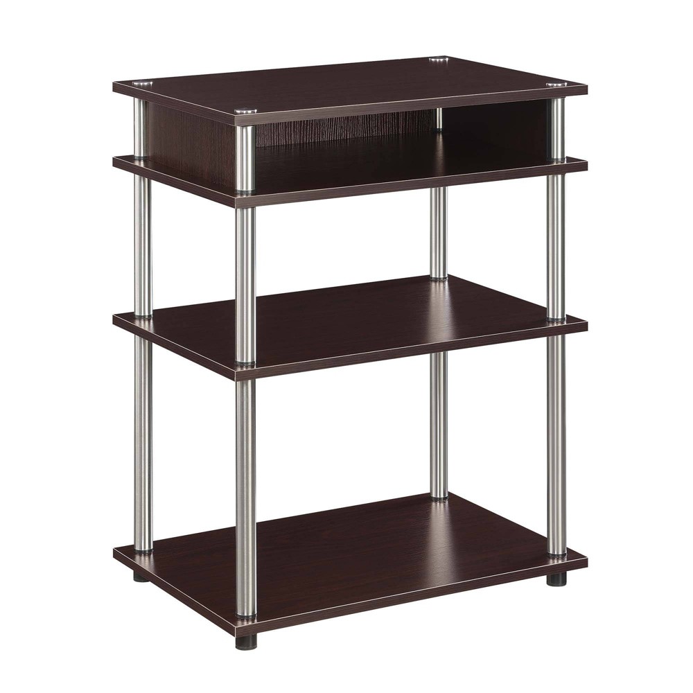Breighton Home Designs2Go No Tools Printer Stand with Shelves in Espresso