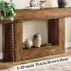 Syemin Console Tables Console Table, Farmhouse 2-Tier Entryway Table with U-Shaped Base, Narrow Long Sofa Table Couch Table, Brown, 63"*11.81"*32.28" - 4 of 4