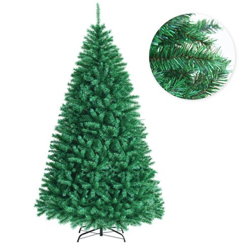 Costway 8ft Iridescent Tinsel Artificial Christmas Tree Green W 1704 Branch Tips Target