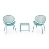 3 Piece Metal Patio Table and Chairs Sets, Outdoor Conversation Furniture Set,Metal Patio Table and Chairs Set for Small Space-Maison Boucle - 3 of 4