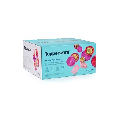 Tupperware 30pc (set of 15) Heritage Food Storage Container Set Pink: Stackable, BPA-Free, Dishwasher-Safe, Airtight Seal