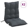vidaXL Lowback Chair Cushions 2 pcs Anthracite Oxford Fabric - 2 of 4