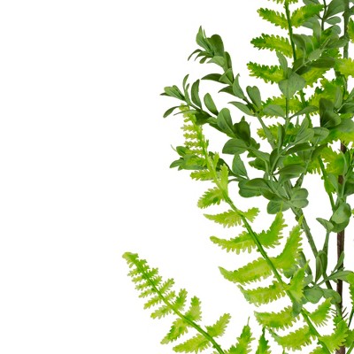 Green Plastic Artificial Leafy Spray for Outdoor Decor, 28"