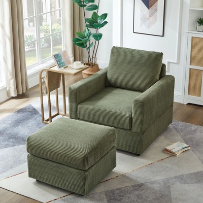 NicBex Modern Accent Chair with Ottoman Upholstery Living Room Chair Comfy Chair Lounge Chair for Bedroom