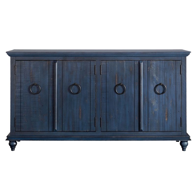 Martin Svensson Home Garden District Rustic Blue Solid Wood 65" TV Stand, 2 of 11