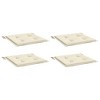 vidaXL Outdoor Chair Cushions 4 pcs- Cream Color, Oxford Fabric, Square Shape, Easy Fit 15.7"x15.7"x1.2", Comfortable Foam Filling - 3 of 4