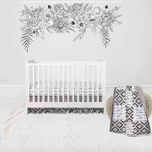 Bacati - Love  Gray/Silver 3 pc Crib Bedding Set - 1 of 4