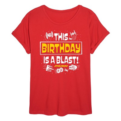 Women's - Star Wars - This Birthday Is A Blast Oversized Graphic T-Shirt