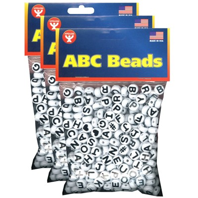 Alphabet Beads, Black & White, 6 mm, 150 Count - PACAC3255