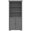 vidaXL Bookcase Grey Solid Pine Wood, Engineered Wood, Metal Tall - 3 of 4