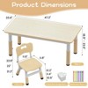 Adjustable Kids Table and 6 Chairs Set with Storage Box, Multi-Activity Toddler Table and Chair Set for Ages 2-10, Non-Slip Legs, Graffiti Desktop - 2 of 4