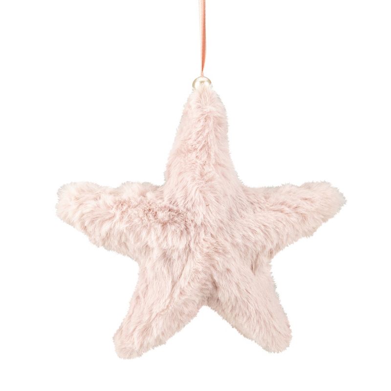 Northlight 7" Pink Faux Fur Star Christmas Ornament, 1 of 2