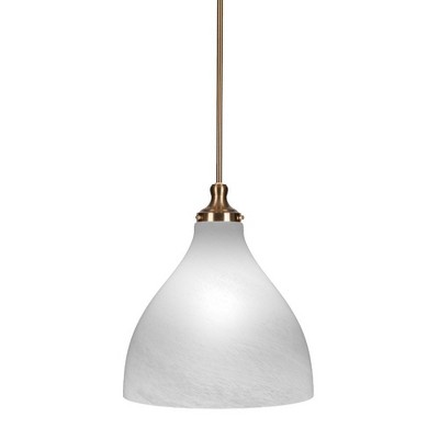Toltec Lighting Juno 1 - Light Pendant in  New Aged Brass with 16" Clear Bubble Shade