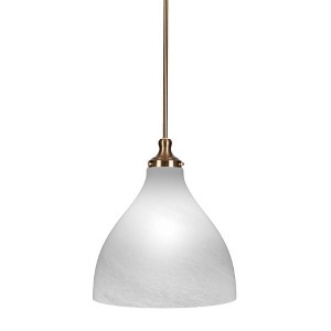 Toltec Lighting Juno 1 - Light Pendant in  New Aged Brass with 16" Clear Bubble Shade - 1 of 1