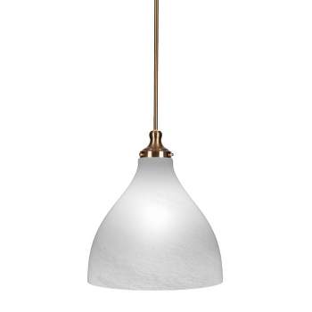 Toltec Lighting Juno 1 - Light Pendant in  New Aged Brass with 16" White Marble Shade