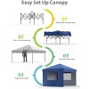 10x10 Ft Pop Up Canopy Tent Easy Set-up, Instant Portable Shelter with 3Pcs Sidewalls 4 Sandbags for Patio, Outdoor Activities - 2 of 4