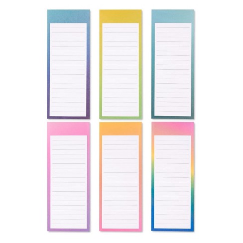 Grocery List Magnet Pad for Fridge 6-Pack Magnetic Note Pads Lists 60 Sheets Per Pad 6 Cute Floral Designs Full Magnet Back To-Do-List Notepads 