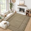 Checkered Washable Area Rugs Modern Floor Mats with Non-Slip Backing - 2 of 4