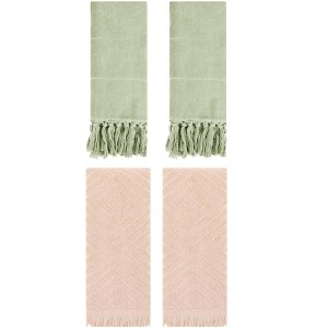 REGALWOVEN 4 Packs Cotton Soft and Absorbent Bathroom Turkish Hand Towels with tassel - 1 of 4