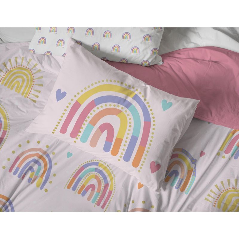 Saturday Park Doodle Rainbow 100% Organic Cotton Duvet Cover & Sham Set, 6 of 9