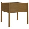 vidaXL Solid Wood Pine Garden Planters in Honey Brown, Square, Durable and Weather-Resistant, Set of Two- 27.6"x27.6"x27.6" - 4 of 4