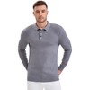 INSPIRE CHIC Men's Long Sleeve Solid Color Pullover Business Knitted Polo Shirt - 4 of 4