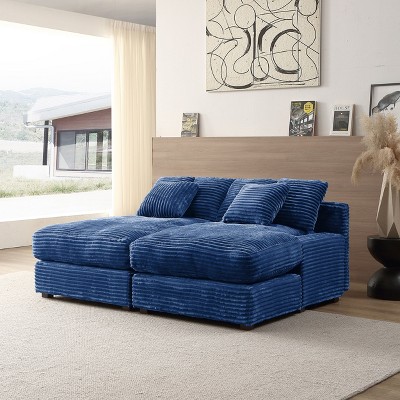 NicBex Couches for Living Room 48.8" Sofa Couch Modern Minimalist Upholstered Sofa Bed Sleeper with 3 Throw Pillows for Apartment