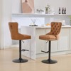 Okak Velvet Swivel Bar Stools Set of 2 Adjustable Height 27-35in, Tufted Back Thick Golden Barstools for Kitchen Island Home Pub - 3 of 4