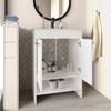 SEVOBAL Bathroom Vanities 60cm Floor Vanities with Four Drawers and Two Open Shelves for Bathroom Storage, White, 37.41"*23.23"*12.6" - 2 of 4