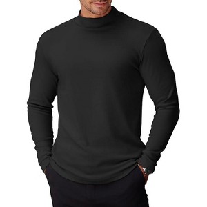 COOFANDY Mens Mock Turtleneck Long Sleeve Shirts Basic Thermal Turtle Neck Undershirt Lightweight Pullover Sweaters Top - 1 of 4