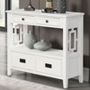 TiramisuBest 36" Farmhouse Wood Console Table,Retro Blue Entryway Sofa Table with 4 Drawers & Storage Shelf for Living, Bedroom, or Kitchen - 3 of 4
