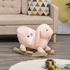 Qaba Rabbit Wooden Rocking Horse with Simulated Sound, Wooden Base, Seat Belt, Plush Stuffed Rocking Chair for Baby, Toddler, 18-36 Months, Pink - 2 of 4