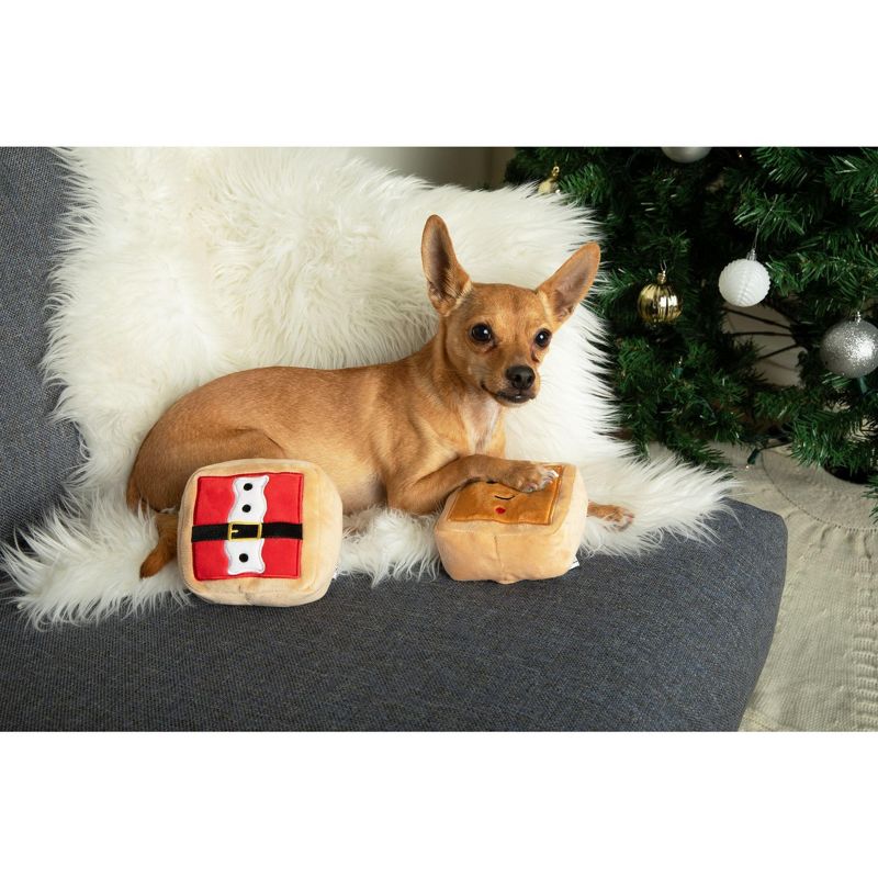 Midlee Gift Box Christmas Squares Sugar Cookie Plush Dog Toy-Reindeer, Gingerbread Man, Santa, Elf, 5 of 10