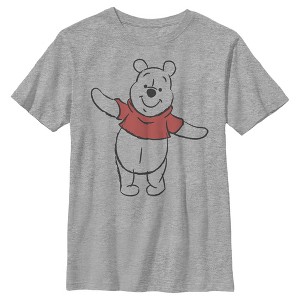 Boy's Winnie the Pooh Bear Sketch With Red Shirt T-Shirt - 1 of 4