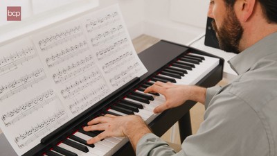 88-Key Black Digital Piano with Weighted Keys and Pedals