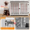 Artloge Heavy Duty Metal Pet Kennel Cage Durable Dog Crate Wooden Tabletop End Side Table with Removable Tray & 3 Lockable Doors for Dogs Furniture - 4 of 4