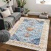 Vintage Oriental Washable Area Rug, Stain-Resistant Low Pile, Non-Slip Distressed Carpet for Living Room, Bedroom, Office - 2 of 4