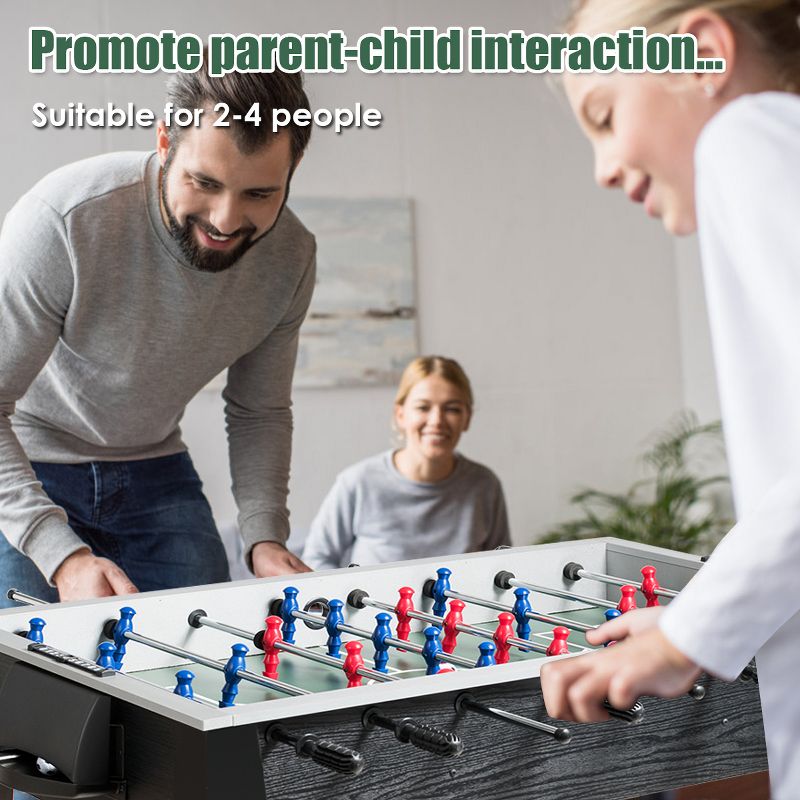 Costway 48'' Competition Sized Wooden Soccer Foosball Table Adults & Kids Home Recreation, 3 of 11